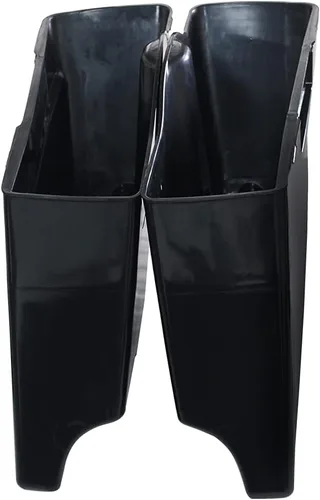 Vista 4 de Alforjas rígidas extendidas de 5 pulgadas con tapas para modelos Harley Touring 1993-2013 sin pintar, negro