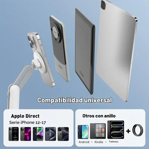 Vista 4 de AboveTEK Soporte de almohada Kindle, soporte magnético para iPad para cama con cuenco de aperitivo, almohada suave ajustable de 360° para leer Gris