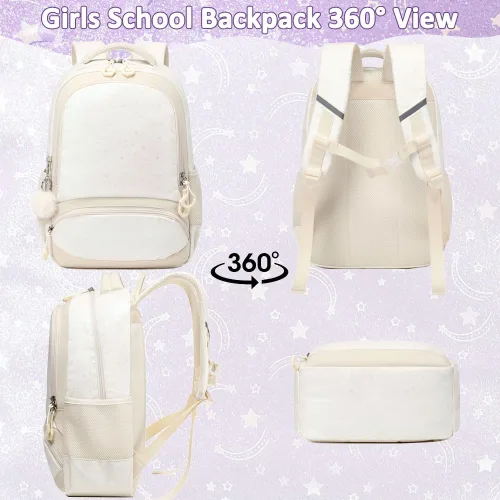 Vista 106 de Juego de mochila para niñas y adolescentes, mochila escolar para niños con bolsa para el almuerzo, estuche para lápices, mochilas escolares