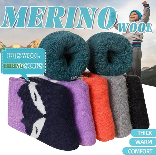 Vista 3 de Eocom - Medias de invierno cálidos de lana para niños y niñas 6 pares