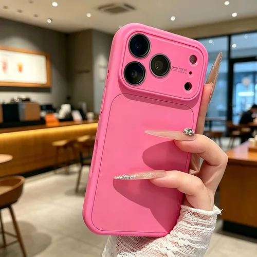 Vista 2 de Funda de silicona líquida para iPhone 17 Pro Max equipada con película protectora de lente, anticolisión suave al tacto y resistente a las manchas
