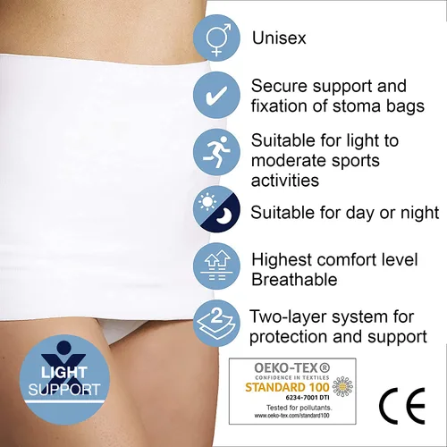 Vista 2 de StomaSafe Plus - Luz de soporte para ostomía/hernia de TYTEX (beige, S/M) 33.5 - 44 pulgadas de circunferencia de cadera