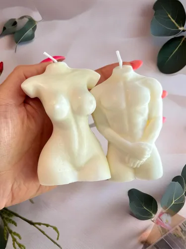Vista 6 de Women&Man Body Shaped Candles 2 pcs, Torso Candle, Naked Body Candles, Man Body Candle, Woman Body Candle, Handmade Soy Wax Candle