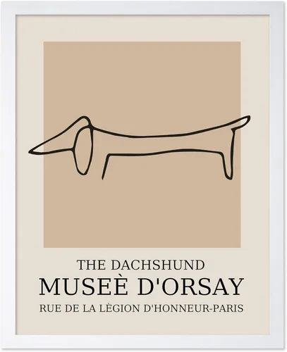 Vista 11 de Poster Master Póster Vintage – Impresión Retro de Dachshund – Arte de Perro – Dibujo Lineal – Arte de Boceto – Regalo para Niños, Niñas y Amantes