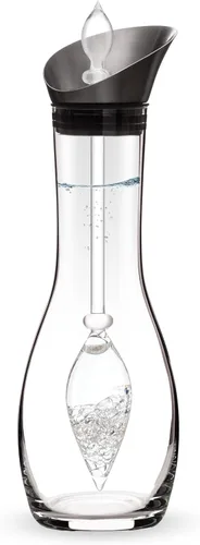 Vista 20 de VitaJuwel Era Five Elements Jarra de agua de cristal con amatista · Calcedonia · Madera petrificada · Cuarzo rosa y ágata Alineación · Puesta a