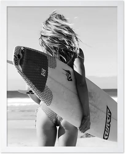 Vista 47 de Monem Art - Póster de mujer en la bañera, estampado de champán vertido, arte con alcohol, arte funky, arte en blanco y negro, arte fotográfico