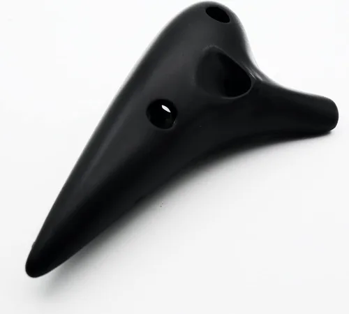 Vista 4 de Aestivate Ocarina Alto C de 12 agujeros, plástico negro, fácil de aprender, perfecto para principiantes y regalos