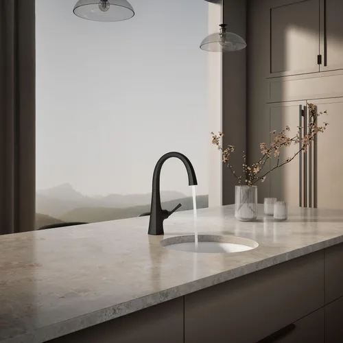Vista 4 de Kohler 22065-BL Graze Bar grifo del fregadero con caño oscilante