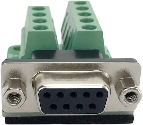 Vista 2 de DB9 Conector a terminal de cableado RS232 Placa de conexión de puerto serie sin soldadura (adaptador hembra)