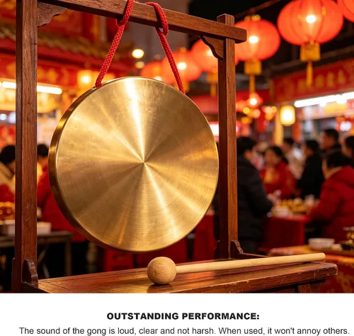 Vista 6 de Yibuy 5.906 in Instrumentos de latón Platillos de cobre Opera Gong con Ronda Play Hammer Drumstick
