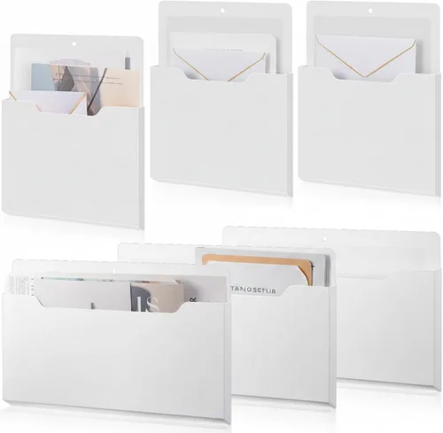 Vista 16 de Fuutreo Organizador magnético de archivos de pared, 6 unidades, soporte magnético para archivos de pared, frigorífico, revistas, papel para cartas