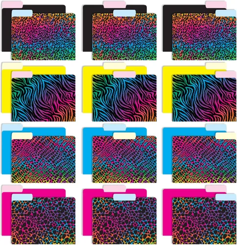 Vista 5 de Global Printed Products Carpetas de archivo impresas de diseñador de lujo, pestaña de corte de 1/3, posiciones surtidas, tamaño carta, 24 por Lámina