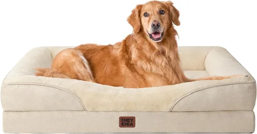 Vista 53 de EHEYCIGA Cama ortopédica para perros medianos, sofá cama de espuma viscoelástica con lados, forro impermeable y funda extraíble lavable, sofá