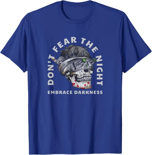 Vista 14 de Camiseta táctica militar con diseño de calavera con visión nocturna Negro
