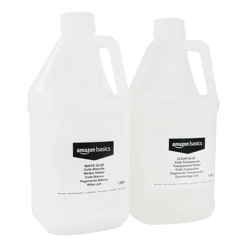 Vista 5 de Amazon Basics Pegamento líquido transparente lavable multiusos para la escuela, ideal para hacer slime, 128 onzas líquidas