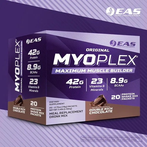 Vista 7 de EAS Original Myoplex Maximum Muscle Builder, mezcla de proteínas de reemplazo de comidas, mezcla de proteínas de calidad, 1.48 oz de proteína, 20