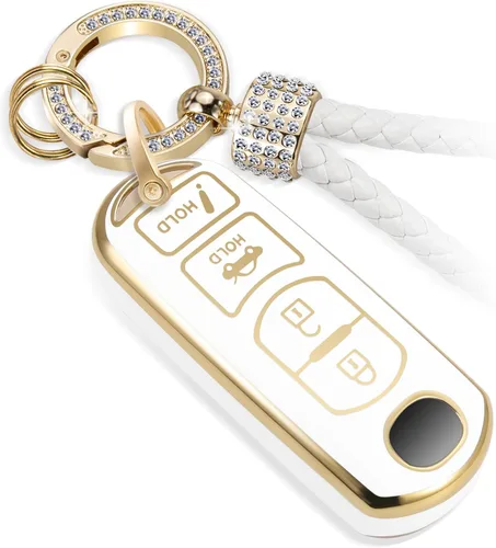 Vista 59 de para llavero de Cadillac con funda de TPU con superficie granulada y cuerda trenzada metálica, funda de llavero mejorada para 2020 en adelante CT4