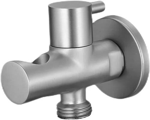 Vista 6 de Soporte de cabezal de ducha de mano con conector de manguera, cabezal de ducha, válvula de cierre, soporte para varita de ducha, soporte de pared