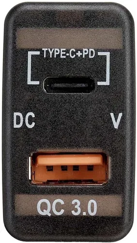 Vista 5 de Adaptador de cargador rápido para coche QC3.0 Dual USB Cargador rápido Socket con voltímetro para Land Cruiser Prado, negro, 500226459