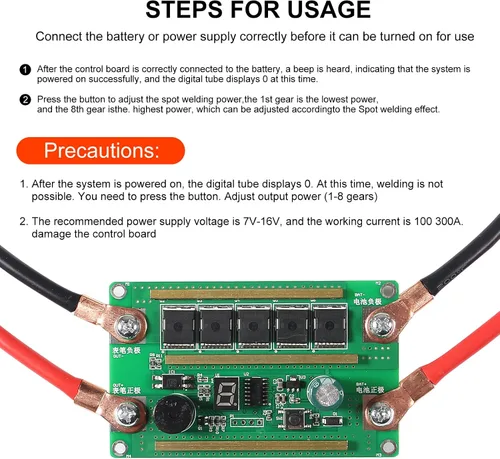 Vista 6 de Batería Almacenamiento de energía Máquina de soldadura por puntos Equipo de soldadura Soldadores por puntos DIY Pequeña placa de circuito PCB