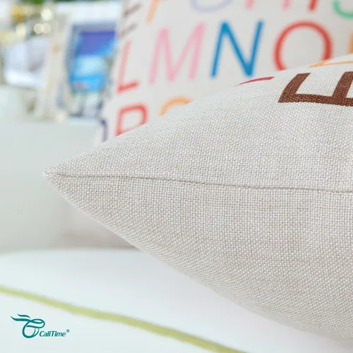 Vista 5 de CaliTime - Funda de almohada de lona para sofá, sofá, profesor, decoración del hogar, 26 letras en inglés, 18 x 18 pulgadas Creativo - 26 letras