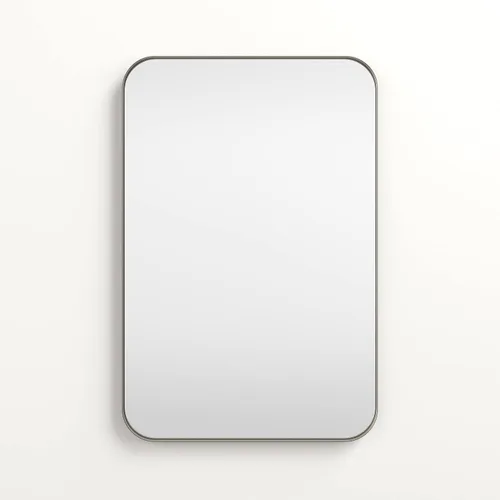 Vista 2 de Better - Espejo de pared biselado Espejo de tocador de baño Marco de metal de níquel Rectángulo de 24 x 36 pulgadas