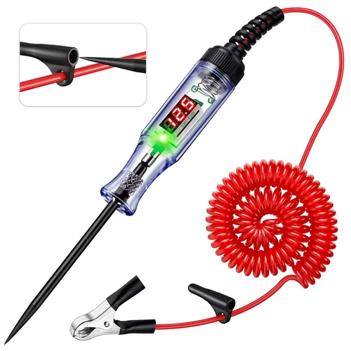 Vista 9 de Probador de Luz Automotriz de Circuito LED Digital de 3-48V, Probador de Luz Automática con Pantalla de Voltaje, Lápiz Probador Eléctrico