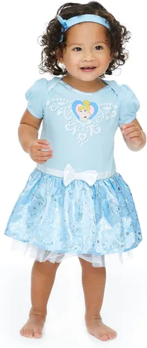 Vista 5 de Disney Princess Ariel Cinderella Belle Snow White Baby Girls Dress and Headband Newborn to Infant