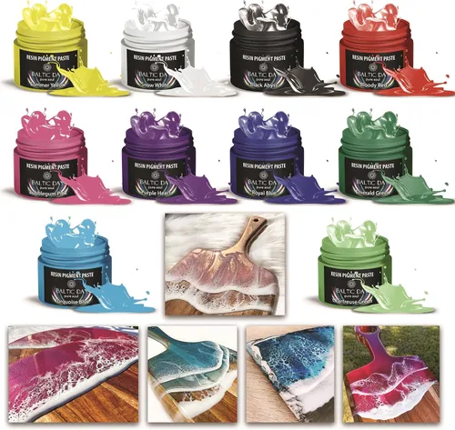 Vista 2 de Juego de 10 pastas de pigmento para frascos de resina epoxi, pasta de pigmento, pigmento de resina opaco, pasta de tinte de resina epoxi, pigmento