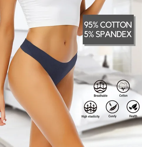 Vista 3 de Wealurre Tanga de algodón transpirable, ropa interior de tiro bajo