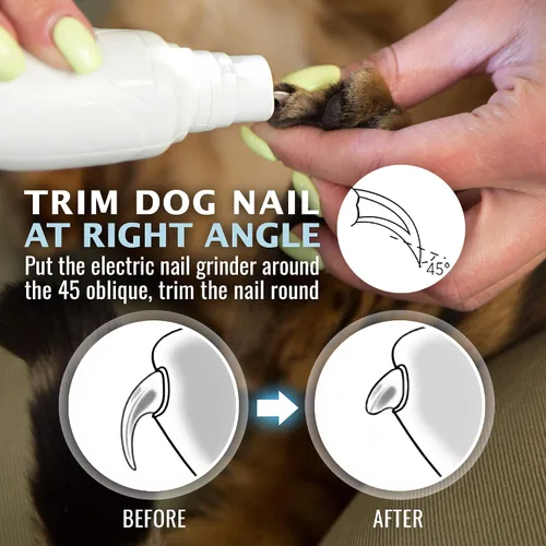 Vista 3 de Rexipets - Cortadora de uñas para perro, recargable, profesional, con LED, recargable, eléctrico, para mascotas, sin dolor, con patas de aseo