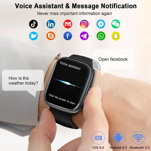 Vista 5 de Reloj inteligente para hombres y mujeres, reloj inteligente HD 2025 de 1.91 pulgadas (respuesta/hacer llamadas), más de 112 modos deportivos