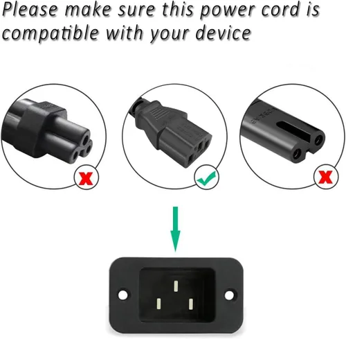 Vista 2 de Cable de alimentación de CA compatible con Viewsonic PW500, PJ758, PJ1165, PJ1172, PJ1173, PJ1200, PJ1075, PJ1000, PJ1060, PJ1065, PJ1158, PJ853