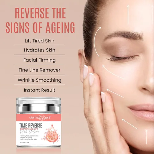 Vista 8 de Time Reverse - Lifting facial instantáneo para cuello, pecho y piel flácida suelta, reduce las manchas solares, arrugas faciales envejecidas, crema