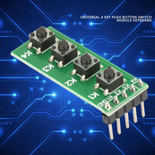 Vista 7 de Módulo de interruptor de botón universal de 4 teclas, tablero de teclado compacto para proyectos de microcontrolador, kit de componentes