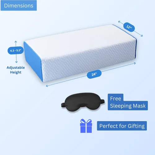 Vista 5 de Almohada cúbica para personas que duermen de lado, altura ajustable de 4 a 5 pulgadas, espuma viscoelástica refrescante, almohada cervical