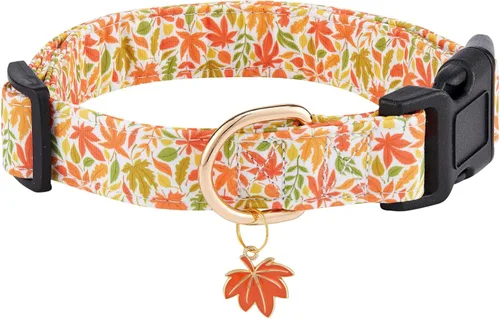 Vista 17 de Collar de algodón para perro, suave y lindo con diseño estampado de limón para hembras, hembras, machos, collar de mascota con hebilla ajustable