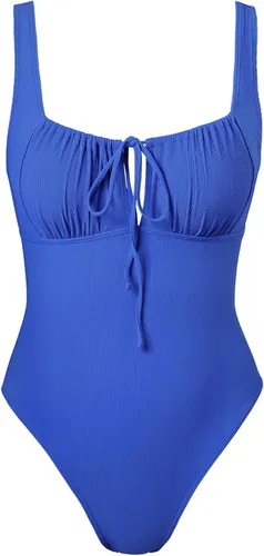 Vista 7 de Traje de baño tankini sexy de una pieza con lazo floral para mujer
