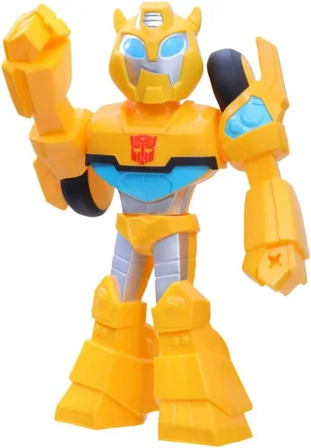 Vista 2 de Transformers Playskool Heroes Rescue Bots Academy Mega Mighties Bumblebee Figura de acción coleccionable de robot de 10 pulgadas, juguetes