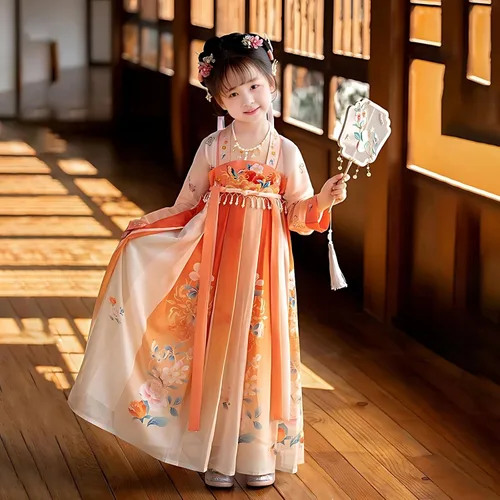 Vista 5 de Traje chino tradicional chino original de Hanfu de la muchacha del rendimiento del desgaste chino