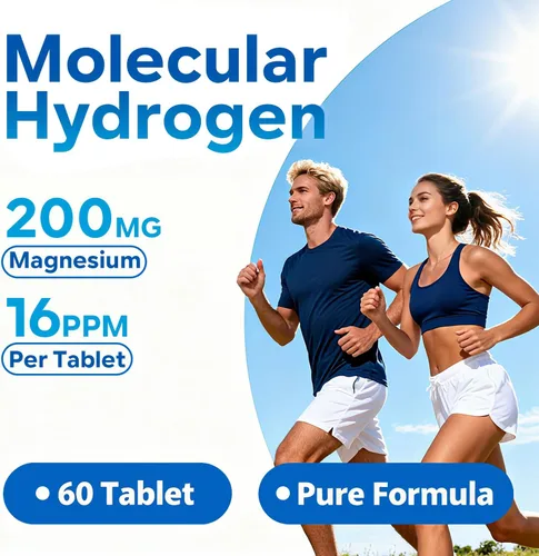 Vista 7 de Tabletas de agua de hidrógeno - Tableta de hidrógeno molecular de 16 PPM - 200 mg de magnesio - Tabletas de hidrógeno de disolución rápida para agua