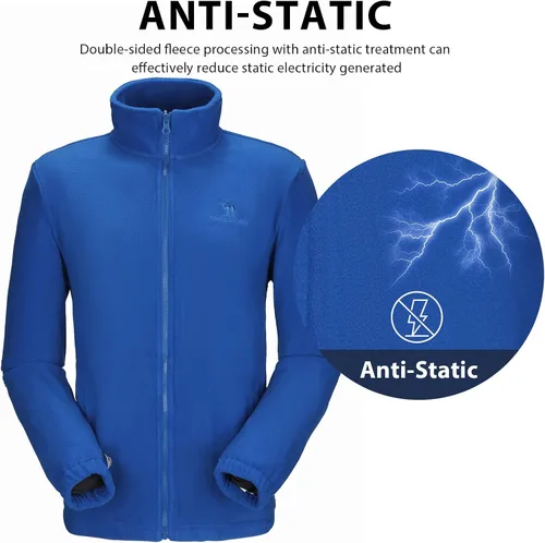 Vista 5 de CAMEL CROWN - Chaqueta de esquí para hombre 3 en 1, chaqueta de invierno impermeable para nieve, cortavientos, con capucha y forro polar cálido Azul