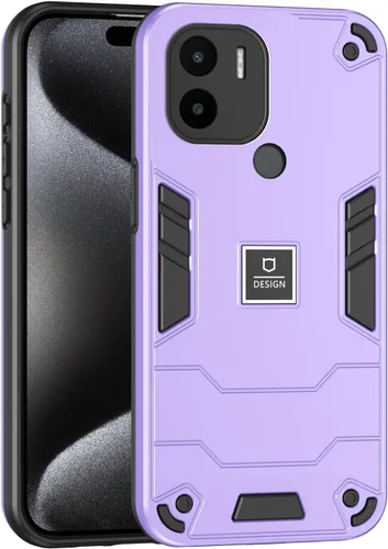 Vista 180 de Funda compatible con Redmi A1, compatible con Redmi A2 2 en 1 [PC dura + TPU], funda de teléfono negra