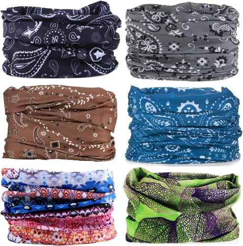 Vista 22 de Polaina para el cuello, máscara facial, bufanda bandana para hombres y mujeres, sol, polaina de tubo a prueba de polvo para ciclismo, motocicleta