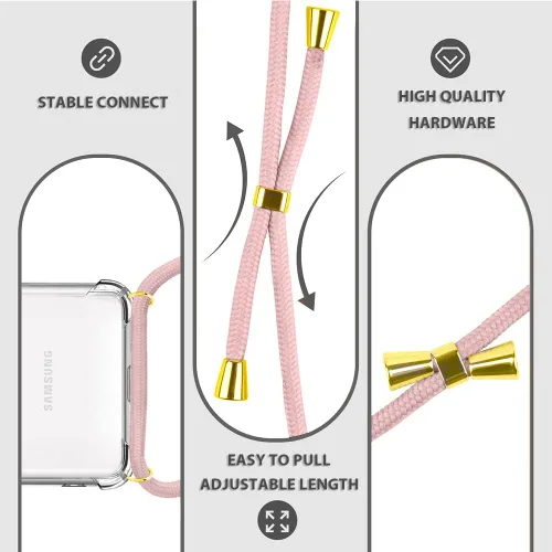 Vista 3 de Funda cruzada para Samsung Galaxy S22 Plus con correa ajustable para el cuello, funda de teléfono con cordón para Galaxy S22 +, funda protectora