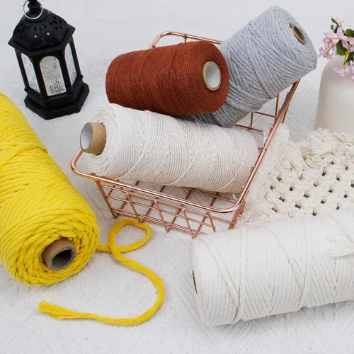 Vista 4 de JeogYong Cordón de macramé de un solo hilo 3 mm x 109 yardas (328 pies) Cuerda de algodón suave Hilo de macramé de 3 mm, suministros de macramé