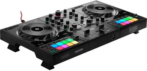Vista 2 de Hercules DJControl Inpulse 500 Paquete de software de controlador DJ con auriculares cerrados Hercules HDP DJ60 para DJ, sobre la oreja
