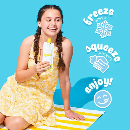 Vista 5 de Scoot Frozen Lemonade Original Lemon Bolsas de 3 onzas de limonada clásica con sabor a limón, listas para congelar, exprimir en un granizado