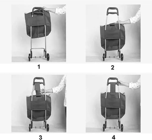 Vista 5 de THEGA Bolsa de repuesto para carrito de compras de gran capacidad, rojo, 72L, tela Oxford