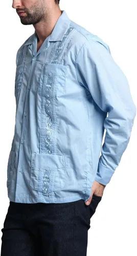 Vista 2 de G-style EE. UU. Remera playera mangas cortas de guayabera cubana para hombres